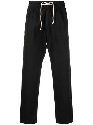 Société Anonyme drawstring-waist cotton straight trousers - Black