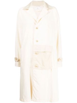 Y's single-breasted button-up coat - Yellow