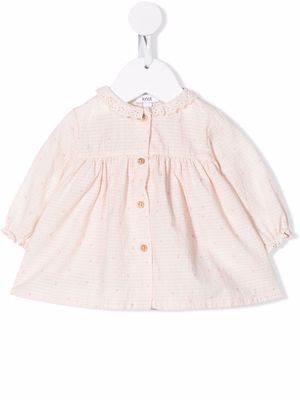 Knot button-up flared dress - Pink