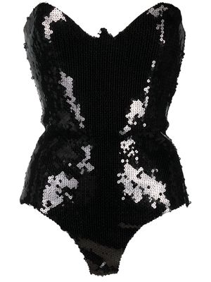 Alexandre Vauthier sequin-embellished bustier bodysuit - Black