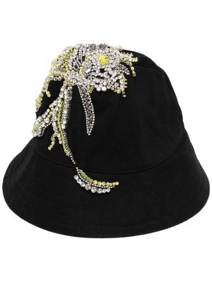Nº21 crystal-embellished bucket hat - Black