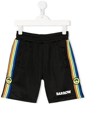 Barrow kids rainbow-stripe track shorts - Black