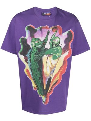 Just Don cartoon print T-shirt - Purple