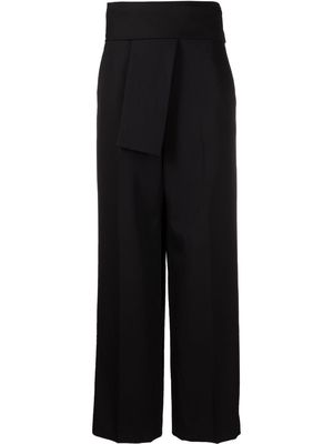 LANVIN side-stripe wool trousers - Black