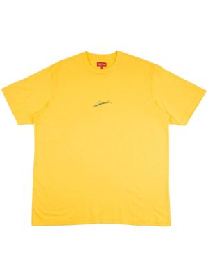 Supreme signature-print T-shirt - Yellow