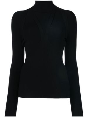 Dion Lee Harness Skivvy knitted high-neck top - Black