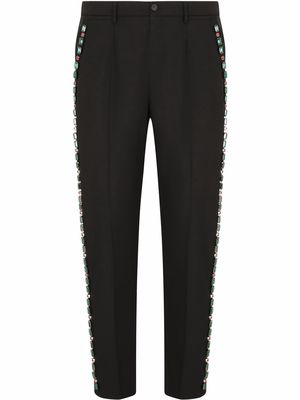 Dolce & Gabbana gemstone-embellished tailored trousers - Black