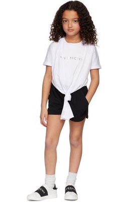 Givenchy Kids White & Black Glitter Logo Romper