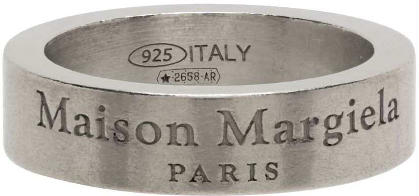 Maison Margiela SIlver 5mm Logo Ring