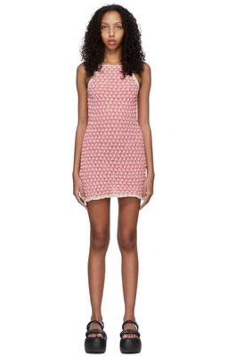 Marco Rambaldi Pink & Beige Cotton Mini Dress