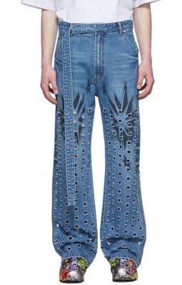 We11done Blue Cut-Outs Jeans