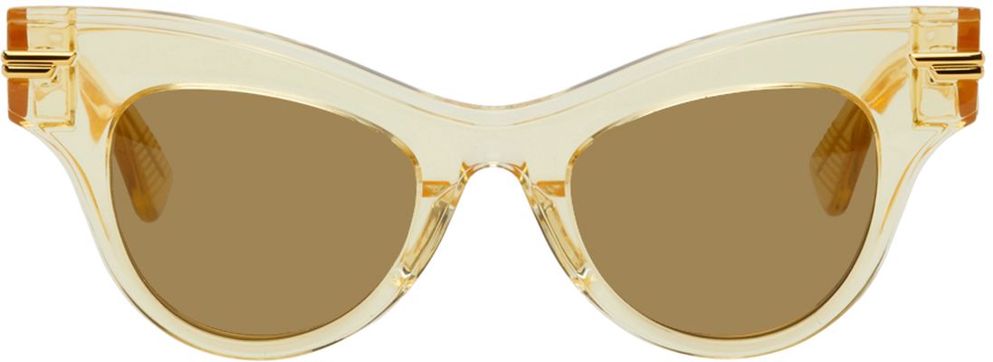 Bottega Veneta Yellow Animations Cat Eye Sunglasses