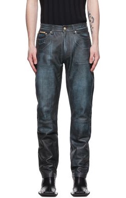 Eytys Navy Cypress Leather Jeans
