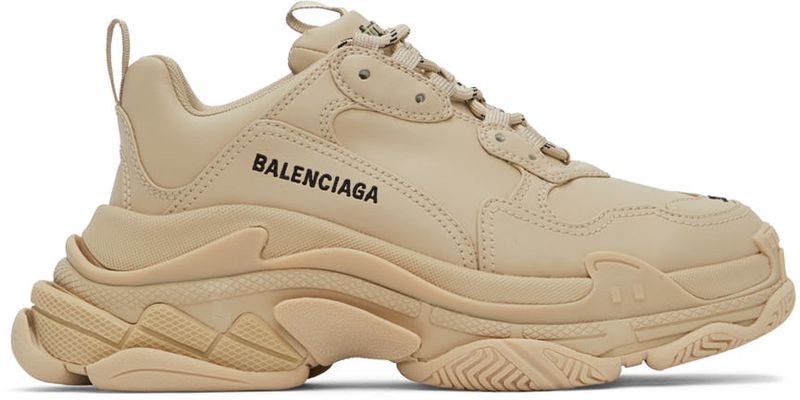 Balenciaga Beige Triple S Low-Top Sneakers