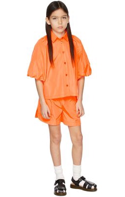CRLNBSMNS Kids Orange Exaggerated Short Sleeve Shirt
