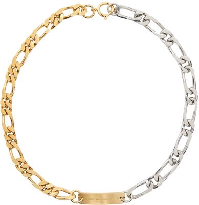IN GOLD WE TRUST PARIS Gold & Silver Figaro Necklace