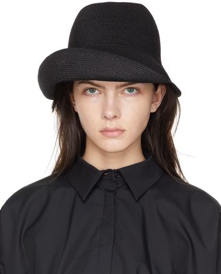 Yohji Yamamoto Black Linen Braid Hat