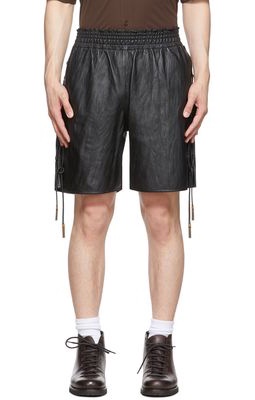 Acne Studios Black Leather Shorts