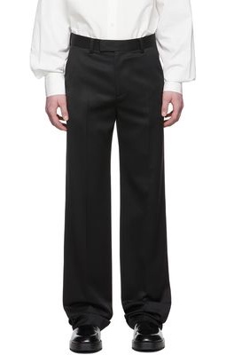 We11done Black Wool & Polyester Trousers