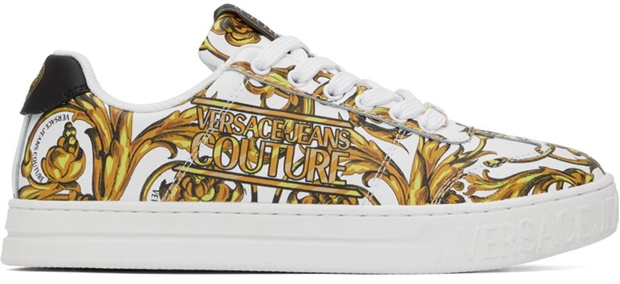 Versace Jeans Couture White & Gold Regalia Baroque Sneakers