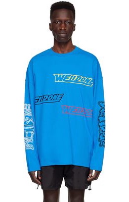 We11done Blue Cotton Long Sleeve T-Shirt