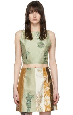 Maiden Name SSENSE Exclusive Green Rose Camisole