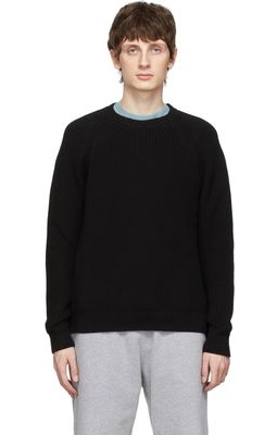 Sunspel Black Cotton Sweater