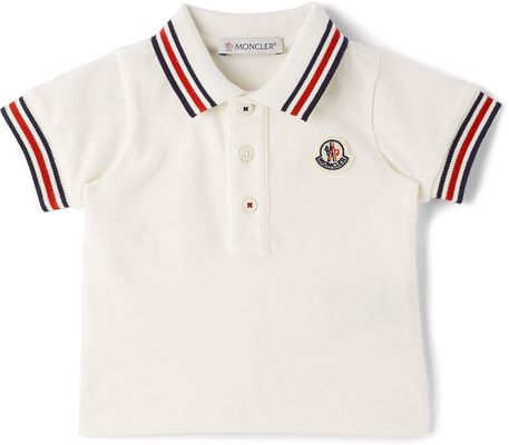 Moncler Enfant Baby White Cotton Polo