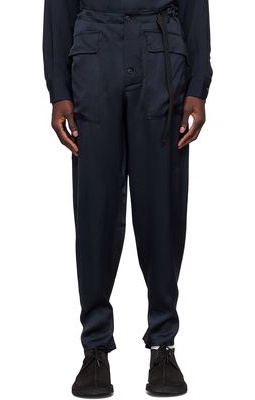 4SDESIGNS Navy Viscose Trousers