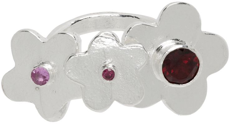 Shana Cave SSENSE Exclusive Silver Strobbery Cluster Ring