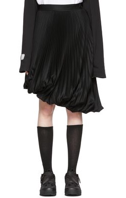 We11done Black Wool & Polyester Mini Skirt