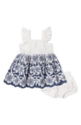 Baby Grey by Everly Grey Eyelet Embroidered Sundress in Ivory/Navy