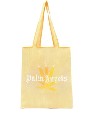Palm Angels logo-print tote bag - Yellow