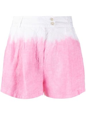 120% Lino two-tone linen shorts - White