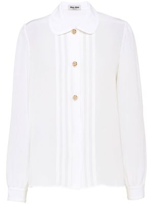 Miu Miu crepe de chine silk blouse - White