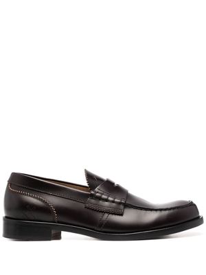 college slip-on leather loafers - Brown