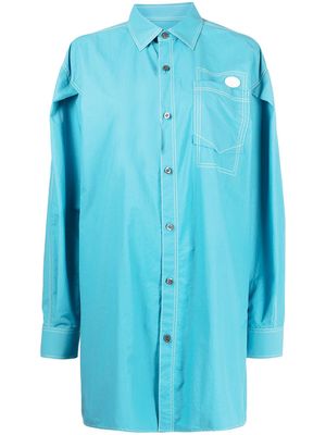 Ader Error oversized long shirt - Blue
