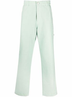 AMI Paris contrast-stitch worker trousers - Green