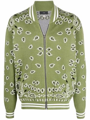 Alanui bandana pattern knitted jacket - Green