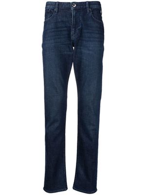 Emporio Armani logo-patch slim-fit jeans - Blue