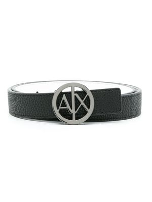 Armani Exchange logo-buckle belt - Black