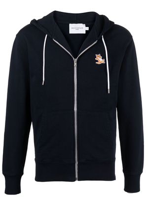 Maison Kitsuné Fox-patch zip-up hoodie - Blue