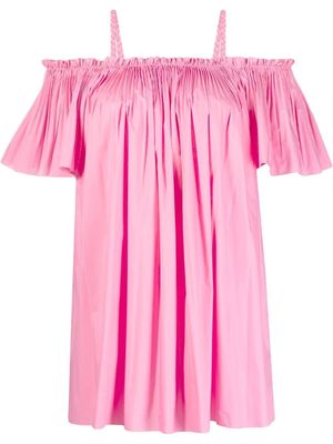 RED Valentino cold-shoulder pleated top - Pink