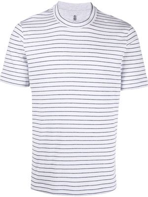 Brunello Cucinelli striped crew-neck T-shirt - White