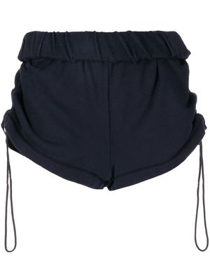 Dion Lee rolled-waist track shorts - Blue