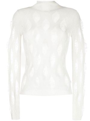 Dion Lee distressed-effect jumper - White
