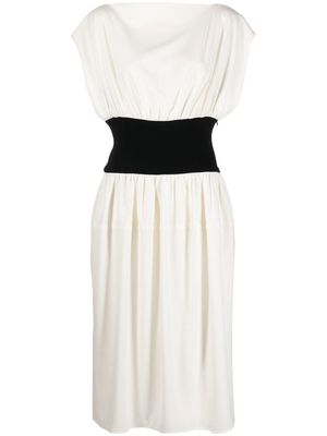 Proenza Schouler gathered-detail short-sleeve dress - White