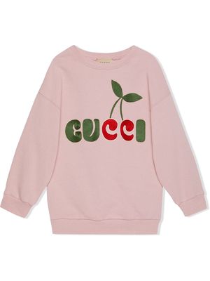 Gucci Kids GUCCI cherry-print dress - Pink
