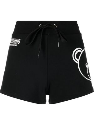 Moschino Teddy Bear cotton track shorts - Black