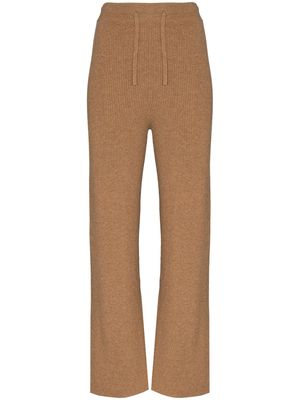 Lisa Yang Heather knitted ribbed trousers - Brown
